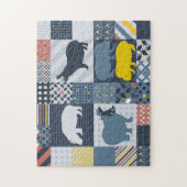 Hippos Faux Quilt Legpuzzel (Verticaal)