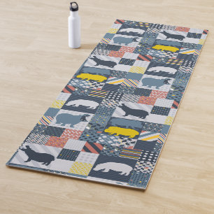 Hippos Faux Quilt Yogamat