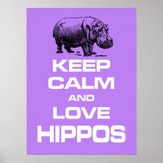Hippos Hippotamus-poster behouden Poster