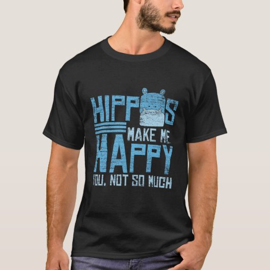 Hippos machen mich glücklich t-shirt (Voorkant)