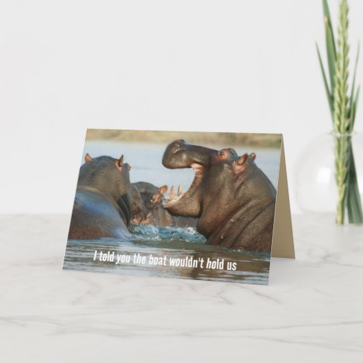 Hippos Old Man Birthday Funny Card Kaart (Voorkant)