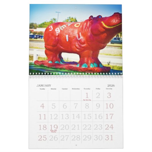 Hippos van Hutto Texas. II Kalender (Jan 2026)