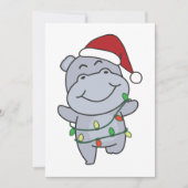 Hippos voor winterdieren met hippo-kerstwinter feestdagenkaart (Voorkant)