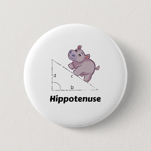 Hippotenuse Funny Wiskunde Ronde Button 5,7 Cm (Voorkant)