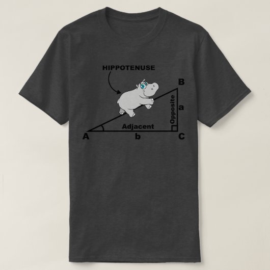 HIPPOTENUSE TRIANGLE WISKUNDE hippo-liefhebbers T-shirt (Design voorkant)