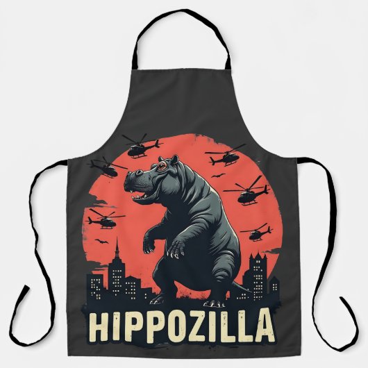 Hippozilla Spooky Moo Deng Hippo Halloween Schort (Voorkant)