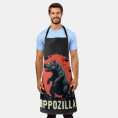 Hippozilla Spooky Moo Deng Hippo Halloween Schort (Gedragen)