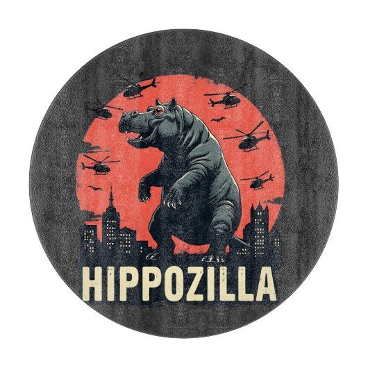 Hippozilla Spooky Moo Deng Hippo Halloween Snijplank (Voorkant)