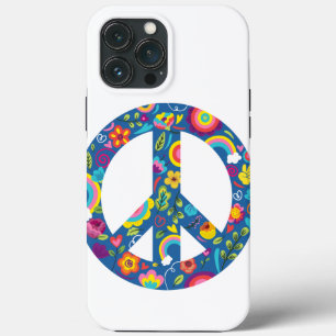 Hippy 60s Boho Peace Sign iPhone 13 Pro Max Hoesje