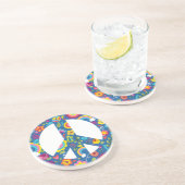 Hippy 60s Boho Peace Sign Zandsteen Onderzetter (Zijkant)