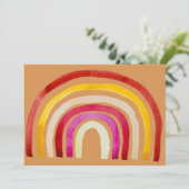 Hippy 60s regenboogretro-party themauitnodiging kaart (Staand voorkant)