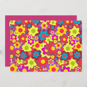 Hippy 60s retro partijthema kaart