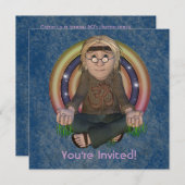 Hippy 60's Square Party-uitnodigingen Kaart (Voorkant / Achterkant)