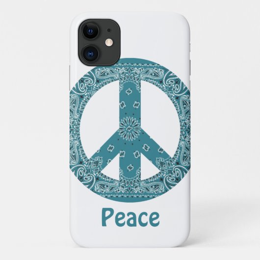 Hippy Bandanna Peace Sign Blauwgroen Case-Mate iPhone Case (Achterkant)