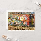 HIPPY BIRTHDAY KAART (Voorkant / Achterkant in situ)
