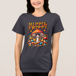 Hippy Boho Paddenstoel Vrede Trippy Tri-Blend Shirt