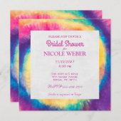 Hippy Boho Tie Dye Tye Bridal Show Invitation (Devant / Derrière)