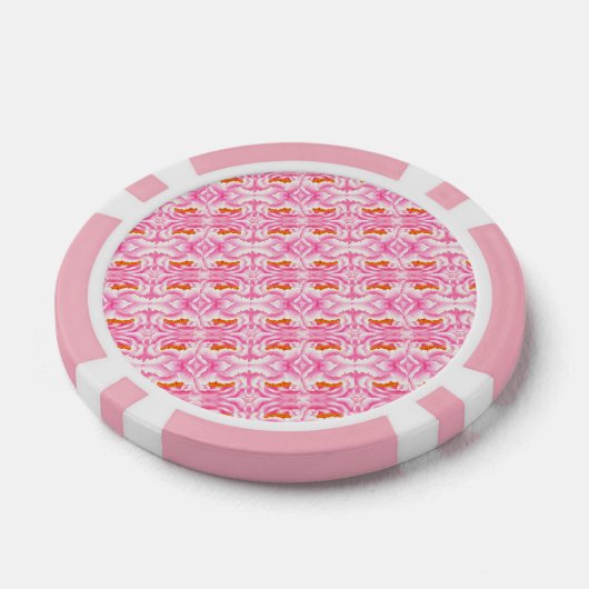 Hippy Chic roze en Oranje Stropdas-kleurstof Poker Chips (Enkel)