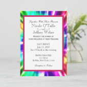Hippy Chic Tie Dye Tye Die Wedding Invitation (Debout devant)