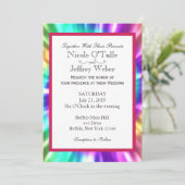 Hippy Chic Tie Dye Tye Die Wedding Invitation Kaart (Staand voorkant)