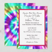 Hippy Chic Tie Dye Tye Die Wedding Invitation Kaart (Voorkant / Achterkant)