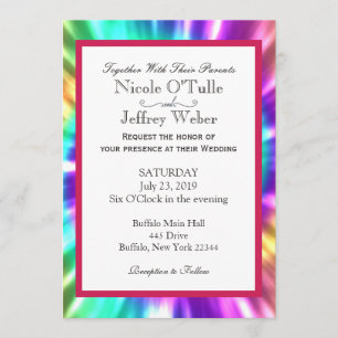 Hippy Chic Tie Dye Tye Die Wedding Invitation Kaart