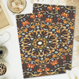 Hippy Chic Zendala sinaasappel bladeren bloemenman Tissuepapier