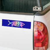 Hippy fish Rainbow Bumpersticker (Op Truck)