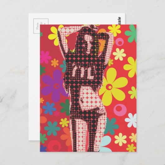 Hippy Flower child 60s-thema Briefkaart (Voorkant / Achterkant)