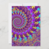 Hippy Fractal Pattern Paars Turquoise & Yellow Kaart (Achterkant)