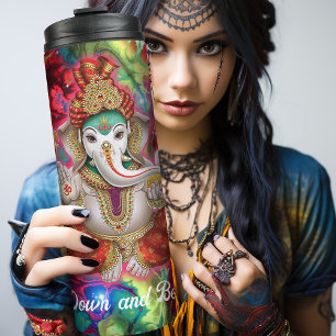 Hippy Ganesh Galaxy Thermal Tumbler 1990 Thermosbeker