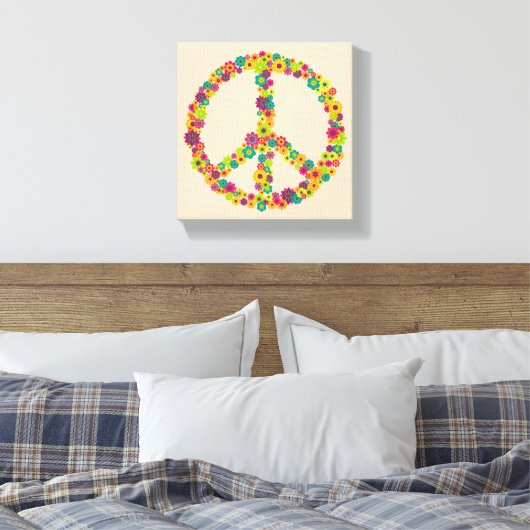 Hippy-gebuilbloemen Canvas Afdruk