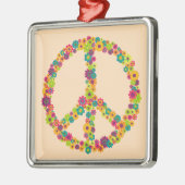 Hippy-gebuilbloemen Metalen Ornament (Links)