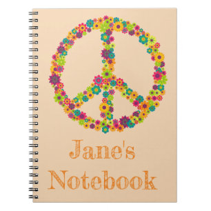 Hippy-gebuilbloemen Notitieboek