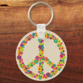 Hippy-gebuilbloemen Sleutelhanger (Voorkant)