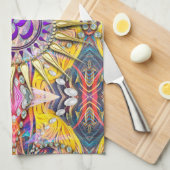 Hippy Goa Solar Paarse OM Doek Banner Theedoek (Quarter Fold)