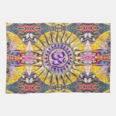 Hippy Goa Solar Paarse OM Doek Banner Theedoek (Horizontaal)
