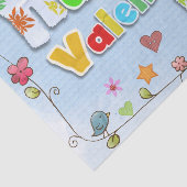 Hippy Groovy Style Happy Valentijnsdag Tissuepapier (Detail)