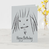 Hippy Guy Hippy Verjaardag Kaart (Blank) (Gele Bloem)