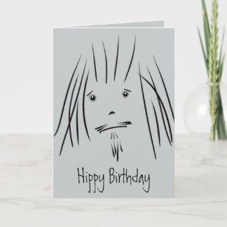 Hippy Guy Hippy Verjaardag Kaart (Blank)