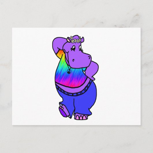 Hippy Hippo Briefkaart (Voorkant)