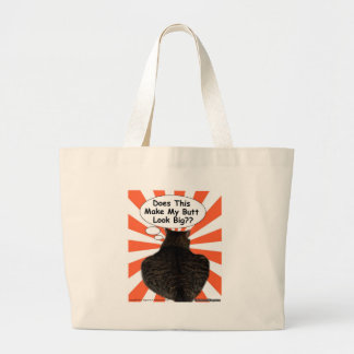 Hippy Kat maakt dit mijn Butt groot? Grote Tote Bag
