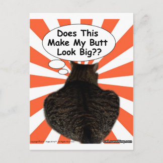 Hippy Kat maakt dit mijn kont groot? Briefkaart