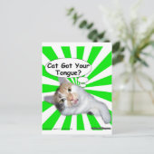 Hippy Kitty Cat Got Your Tongue? Briefkaart (Staand voorkant)