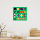 Hippy-kleurige vredesbordretro 60s poster (Keuken)