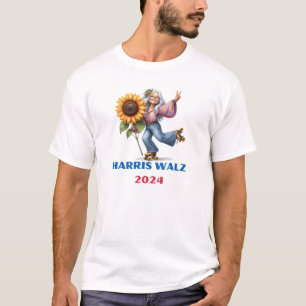 HIPPY OMA VOOR HARRIS WALZ 2024 T-SHIRT