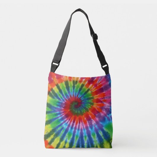 Hippy Peace Retro 60s Tie Dye Crossbody Tas (Voorkant)
