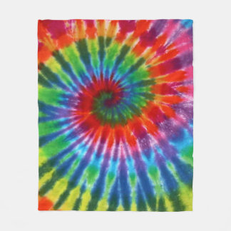 Hippy Peace Retro 60s Tie Dye Fleece Deken