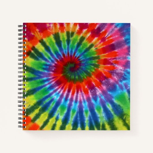 Hippy Peace Retro 60s Tie Dye Notitieboek (Voorkant)