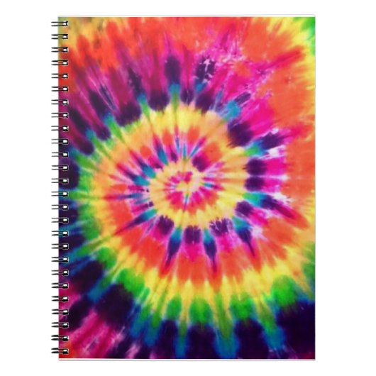Hippy Peace Retro 60s Tie Dye Notitieboek (Voorkant)